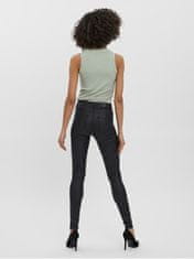 Vero Moda Dámské kalhoty VMSEVEN Slim Fit 10138972 Black COATED (Velikost XS/32)