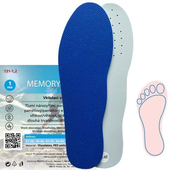 Dr.Grepl 131-1,2 Vložky MEMORY active paměťové modrá 37-38