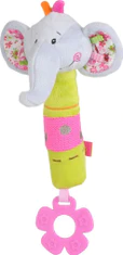 BABY ONO Plyšová pískací hračka s kousátkem sloník
