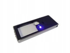 INTEREST Kapesní lupa 5 v 1 - 2,5x/10x, UV lampa, svítilna, kuličkové péro.
