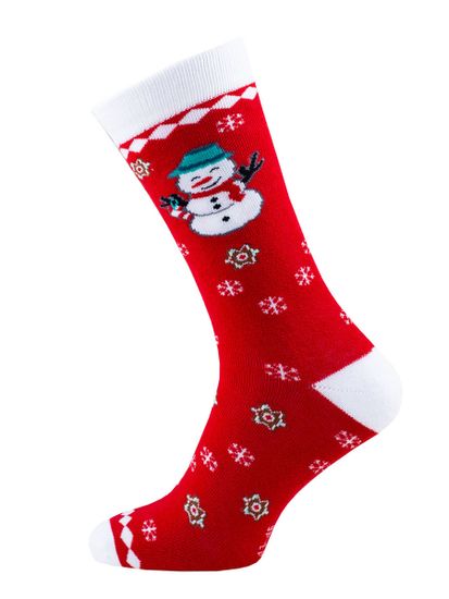 Star Socks Vánoční ponožky Snowman červené