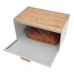 KLAUSBERG Zásobník na chléb Oboustranný chlebník z oceli a dřeva Kb-7466 White