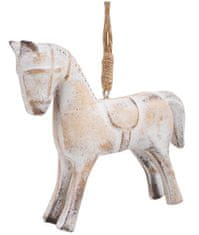 Anděl Přerov Dřevěný koník s patinou na zavěšení 9 cm 