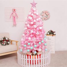 Timeless Tools Růžový umělý vánoční stromeček ve více velikostech-210 cm-ový
