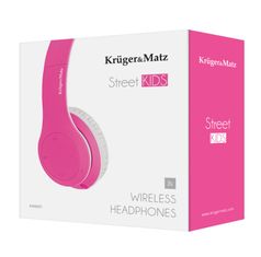 Krüger&Matz Sluchátka Kruger&Matz Street Kids KM0657 bezdrátová BT, dětská, růžová
