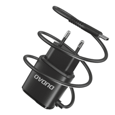 DUDAO nabíječka 2x USB s vestavěným USB kabelem typu C 12W černá (A2ProT černá) - Černá KP14084