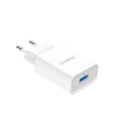DUDAO nabíječka EU USB 5V / 2,4A QC3.0 Quick Charge 3.0 + kabel micro USB - Bílá KP14082