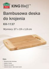 KINGHoff Prkénko na krájení 27 X 19 cm bambus Kh-1137
