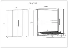 Homlando Skládací sklápěcí postel TEDDY 160x200 cm dub artisan