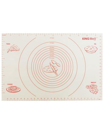 KINGHoff Silikonový vál 60X40 cm, kuchyňská podložka, bílá, Kh-1537