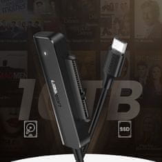 Greatstore Adaptér HDD SSD 2,5'' SATA III 3.0 na USB-C - černý