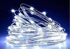 HADEX Vánoční a párty osvětlení - řetěz 100x LED bílý, délka 10m