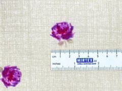 Mirtex Látka FLANEL 150 (13931-1 drobné květy fialovo-béžové) 150cm zbytková metráž