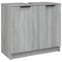 shumee 3dílná sada koupelnových skříněk šedá sonoma kompozitní dřevo