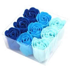 Mýdlové květy Modré růže 9ks