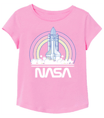 E plus M Dívčí triko NASA růžové 116-146 cm 134
