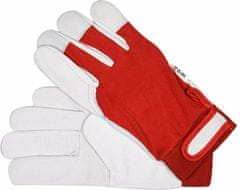YATO Pracovní rukavice bavlna/kůže červená velikost 8