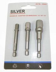 Silver Stříbrná sada adaptérů/držáků pro zásuvky 8Sp. 1/2-3/8-1/4"