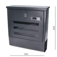 Kovoinox Poštovní schránka (350x415x125mm, hrúbka 0.6mm), max. formát listu: A4, antracitová