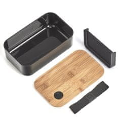 Zeller Obědová krabička s přihrádkou, 19 x 12 x 7 cm, černá