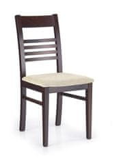 Halmar Dřevěná židle Juliusz, tmavý ořech / béžová