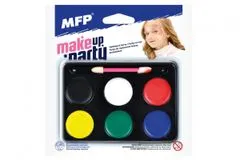 MFP Barvy na obličej se štětečkem 6 barev na paletce na kartě 15,5x16cm