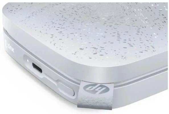 bezdrátová přenosná Bluetooth tiskárna hp Sprocket Luna White aplikace hp sprocket tiskne nalepovací fotky stylový design v balení fotopapíry zdarma