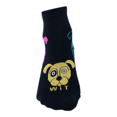 WiTSocks Veselé Ponožky Pes černý nízké, 43-46