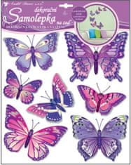 Anděl Přerov Samolepky na zeď motýli fialoví 30,5x30,5 cm