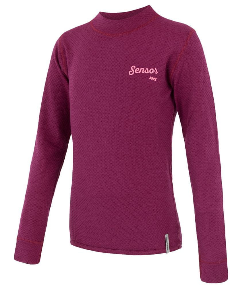 Sensor dívčí funkční tričko Merino DF Logo růžová 140