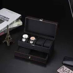 Northix Krabička na hodinky s úložným prostorem na šperky - černá 