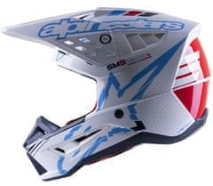 Alpinestars Motokrosová helma S-M5 Action white/blue glossy vel. XL