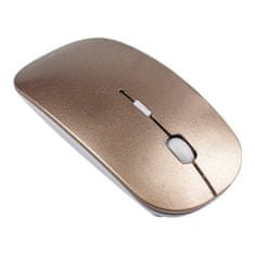 Northix 2,4 GHz bezdrátová myš – super tenký design – zlatá 