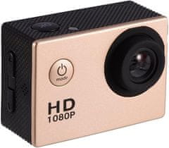 Northix Sportovní kamera Full HD 1080p / 720p - S příslušenstvím, zlatá 