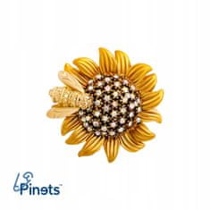 Pinets® Brož slunečnice s včelou - přívěšek