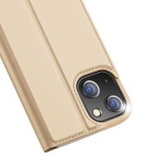 Dux Ducis Skin Pro knížkové kožené pouzdro na iPhone 14 Plus, zlaté