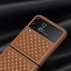 Dux Ducis Venice kožený kryt na Samsung Galaxy Z Flip 3, hnědý