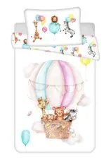 Jerry Fabrics  Povlečení do postýlky Zvířátka Flying balloon baby 100x135, 40x60 cm