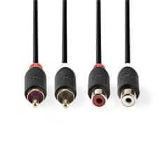 Nedis CABW24205AT20 prodlužovací audio kabel zástrčka 2x cinch - zásuvka 2x cinch, 2 m