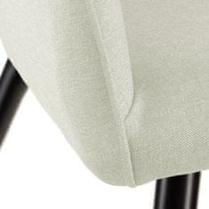 tectake 2x Židle Marilyn lněný vzhled - krémová/černá