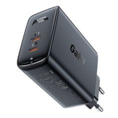 shumee A29 GaN nástěnná nabíječka, dva USB-C PD porty, 50W, černá