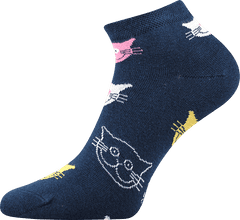 WiTSocks Veselé Ponožky Kočka barevné nízké, 39-42