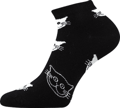WiTSocks Veselé Ponožky Kočka černé nízké, 35-38