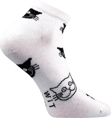 WiTSocks Veselé Ponožky Kočka bílé nízké, 39-42