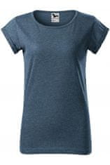 Malfini Dámské triko s vyhrnutými rukávy, tmavý denim melír, 2XL