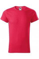 Malfini Pánské triko s vyhrnutými rukávy, červený melír, L