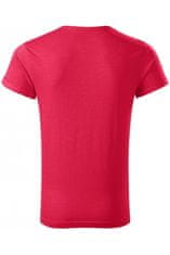 Malfini Pánské triko s vyhrnutými rukávy, červený melír, L