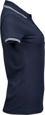 TeeJays Tee Jays dámská polo košile krátký rukáv bavlna s elastanem mini piqué proužky, Velikost 2XL, Barva Černá