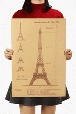 Tie Ler  Plakát úžasné stavby, Eiffelova věž, č.085, 50.5 x 36 cm 