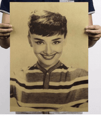 Tie Ler  Plakát Audrey Hepburn 51,5x36cm Vintage č.18 